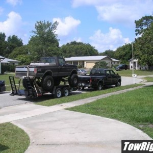 my dually pullin the f1 to the mud hole